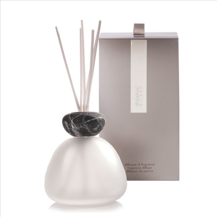 Image de Marble Glass Diffuser Frosted Black Cap