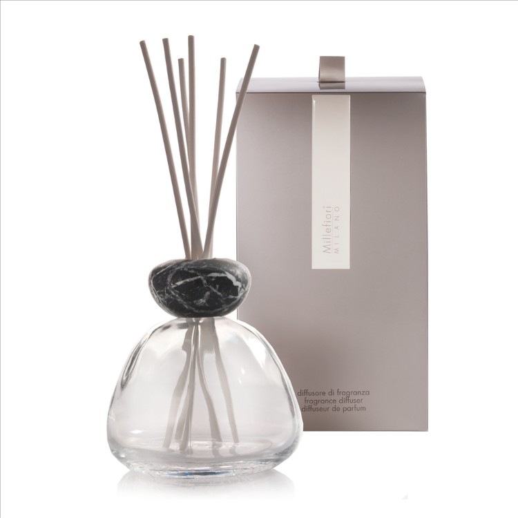 Bild von Marble Glass Diffuser Clear Black Cap