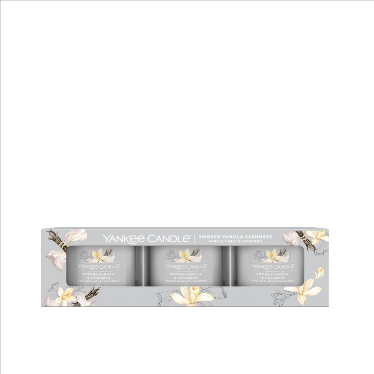 Immagine di Smoked Vanilla & Cashmere Signature 3 Pack Filled Votive