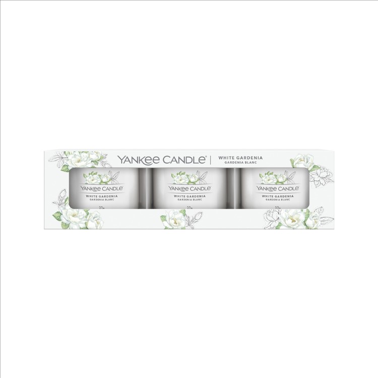 Image de White Gardenia Signature 3 Pack Filled Votive