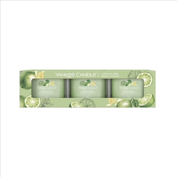 Immagine di Vanilla Lime Signature 3 Pack Filled Votive