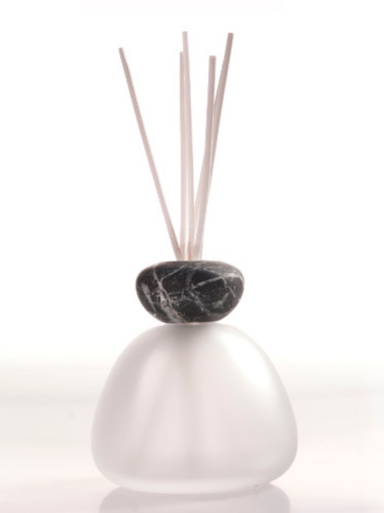 Image de Black Cap Diffuser Marble Glass frosted