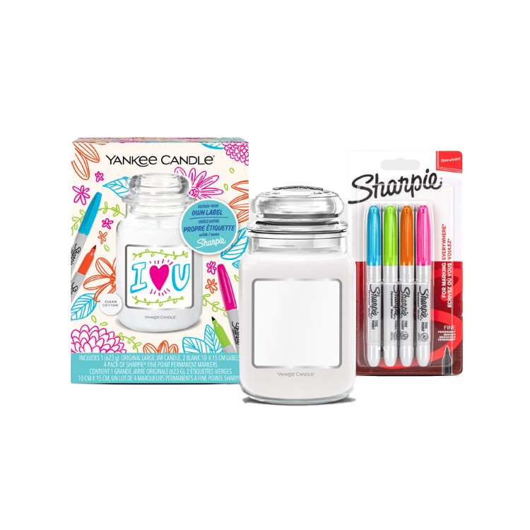 Bild von Yankee Candle & Sharpie Gift 1 Jar L and 4 Sharpie Pens